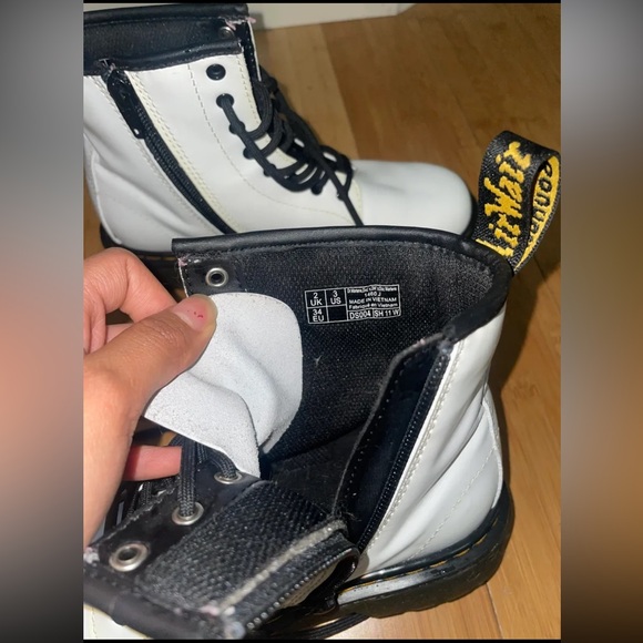 Kids DR. Martens White Boots - Picture 3 of 4